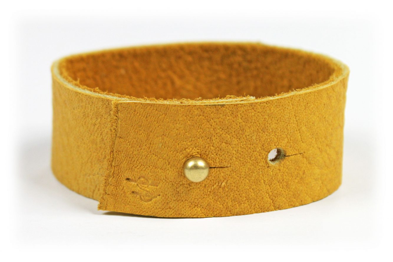 Rough Cut North American Elk Leather Cuff Undyed HERO CULT COUTURE